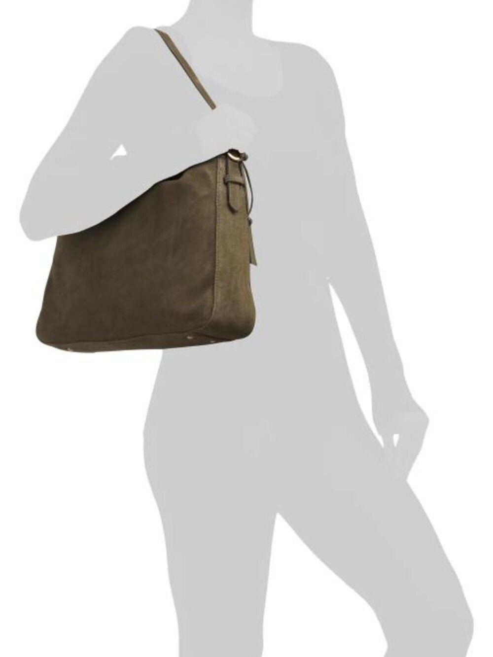 MADE IN INDIA Suede Flap Over Hobo - Picture 4 of 4